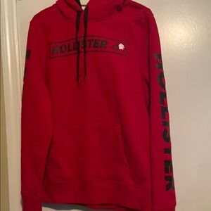 Hollister Men's Red Hoodie Large